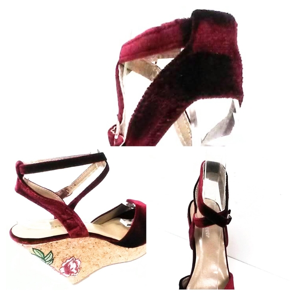 NEW! Burgundy Crush Velvet Wedge! - Picture 5 of 12